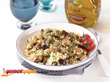 Naneli Ve Izgara Patlıcanlı Kuskus Salatası