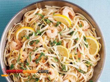 Limon Soslu Karidesli Spagetti