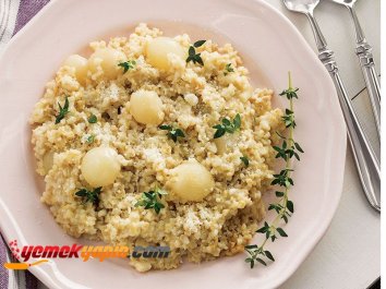 ARPACIK SOĞANLI KEPEKLİ BULGUR RİSOTTO