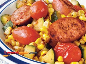 Skillet Vegetables Smoked Sausage