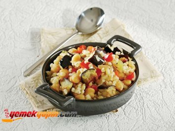 PATLICANLI NOHUTLU BULGUR PİLAVI