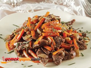 ZENCEFİLLİ, HAVUÇLU DANA ANTREKOT SOTE