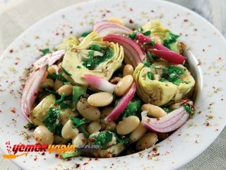 Enginarlı Kuru Fasulye Salatası