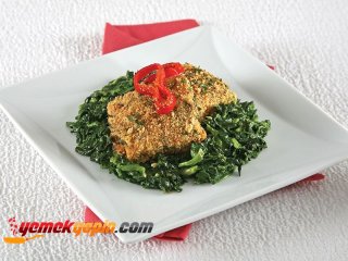 Kremalı Ispanaklı Alaska Mezgiti