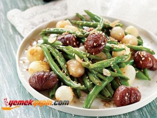 KESTANELİ SICAK FASULYE SALATASI