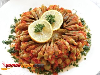 Zeytinyağlı Dizme Bamya